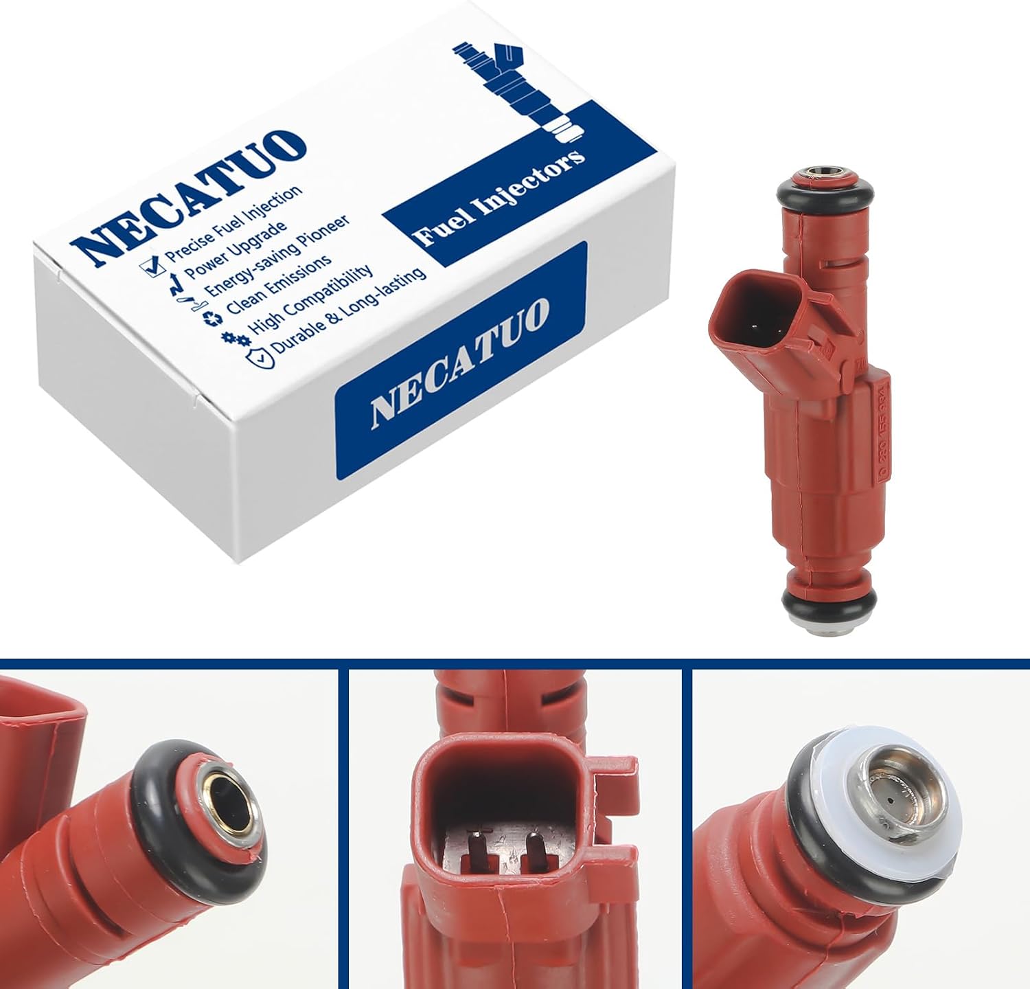 0280155934 Fuel Injectors (Set of 1) Compatible with Dodge Ram 1500 2500 3500 Van Pickup Dakota Durango 3.9L 5.2L 5.9L V6 V8 (1 Holes) for # 53031740AA FJ437
