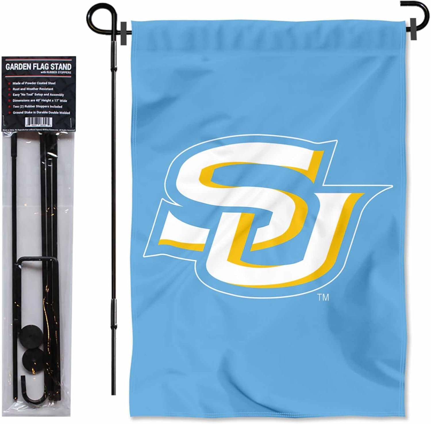 Southern Jaguars Lagoon Blue Garden Flag and Pole Holder Set