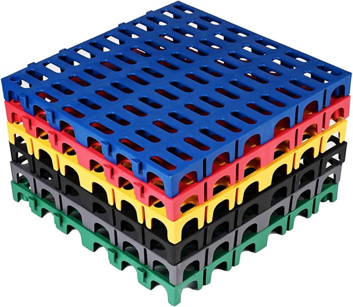 4/8/16/20 Pack Interlocking Garage Floor Tiles - Anti-Skid Drainage Mats, Durable PP Cushion Flooring for Indoor/Outdoor Use, 50x50x5cm (Set of 4)