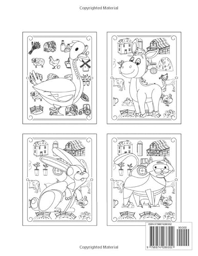 Farm Coloring Book: Simple Pictures like Farmyard Animals, Farm & More to Learn and Color