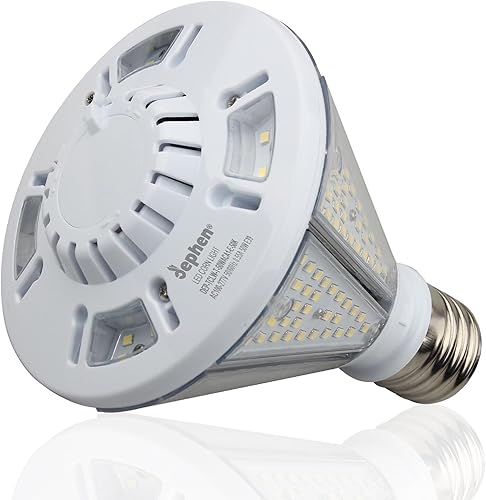 Miniatura 9 de dephen Bombilla LED de mazorca de maíz de 50 W, cono triangular de 6500 lúmenes, luz superior de poste base E26, reemplazo de halogenuros metálicos