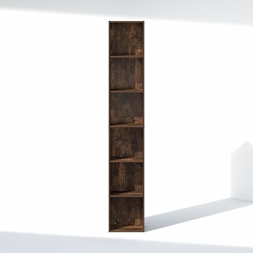 Miniatura 7 de Furinno Cubicle - Organizador de armario de 6 niveles y almacenamiento, organizador de armario, estante abierto, para armario, dormitorio, sala