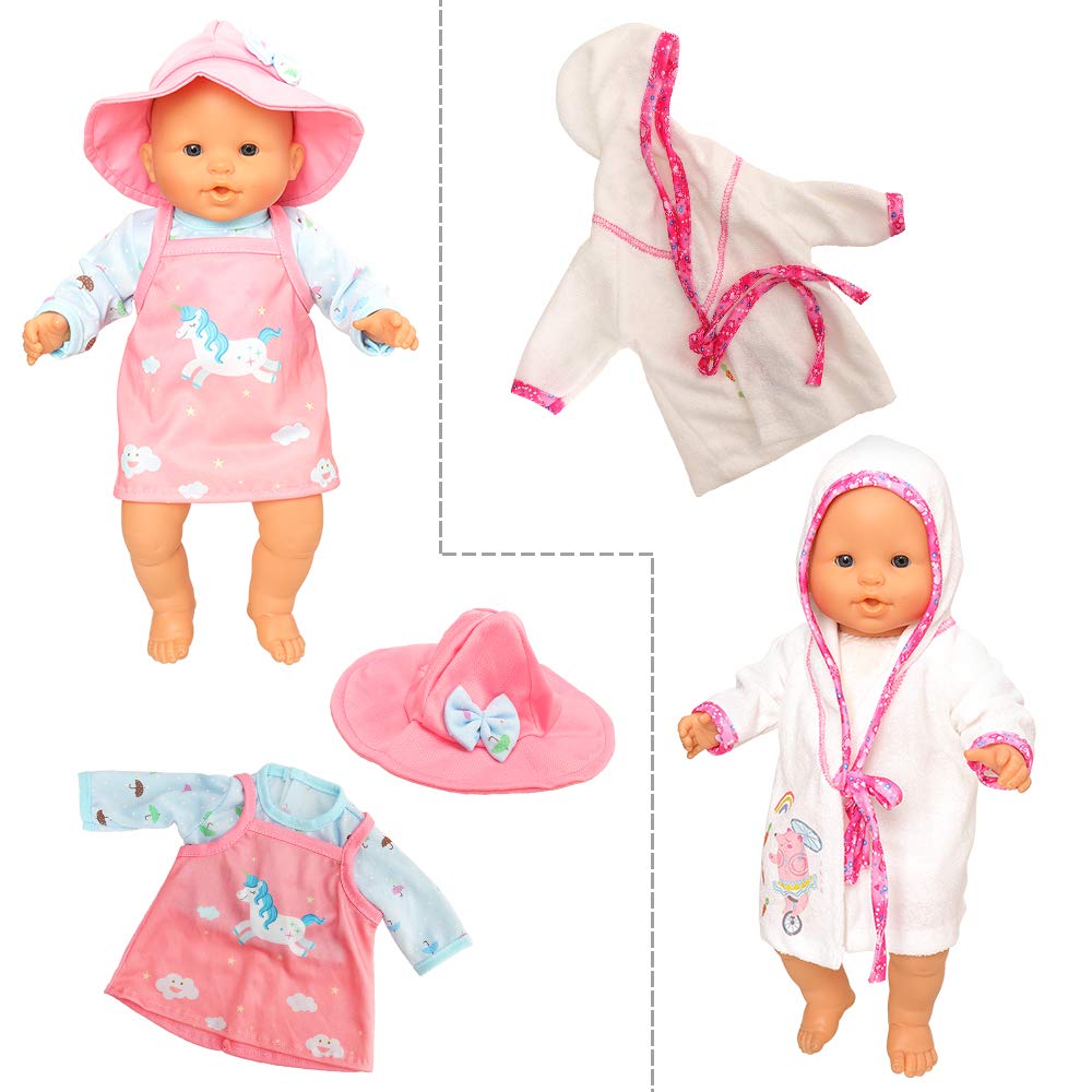Miunana 5X Vestidos Verano Casual Ropas para New Born 14- 18 Pulgadas Muñeca bebé 35 - 46 cm Doll Baby Born
