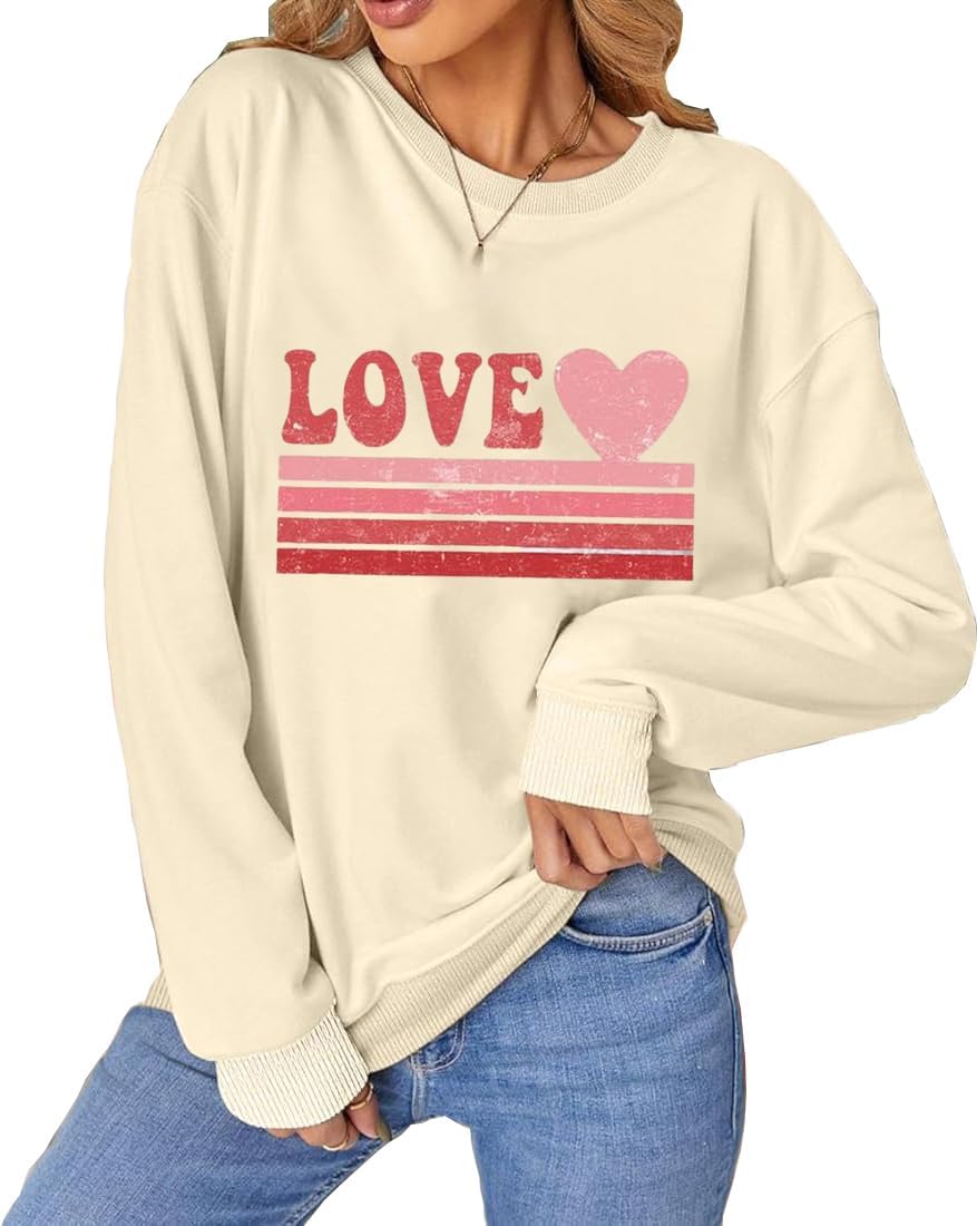Ykomow Long Sleeve Valentines Shirts Women Plaid Love Heart Valentine's Sweatshirts Blouse Tops - Image 5