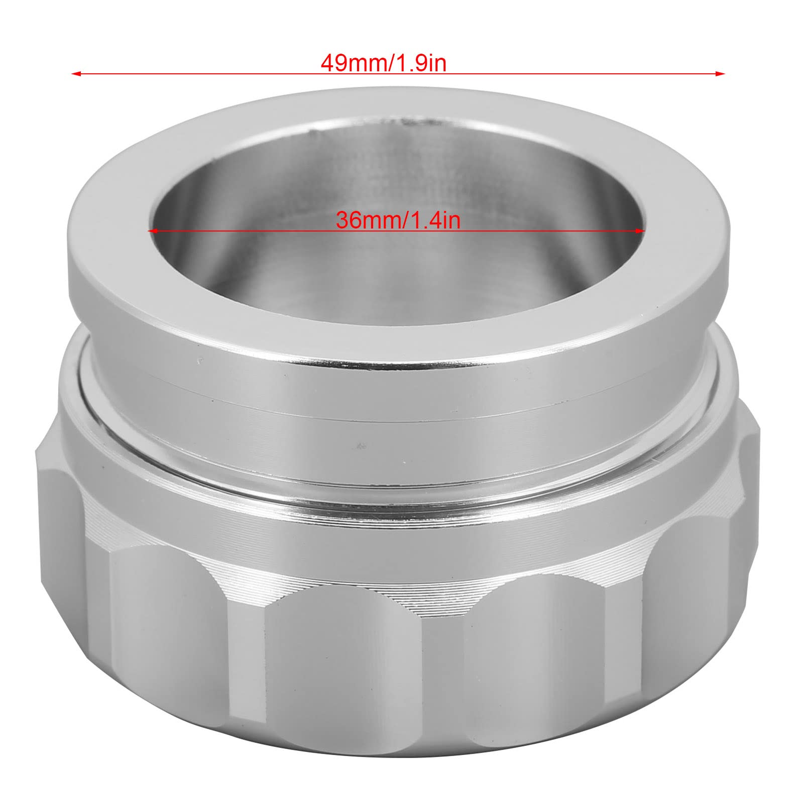 Tyenaza Llenador del Tanque de Combustible, 1.4 Pulgadas Universal Aleación de Aluminio Soldadura En El Tanque de Aceite Cuello de Llenado Con Tapa, para Tanques de Combustible de AutomóVil(Plata)