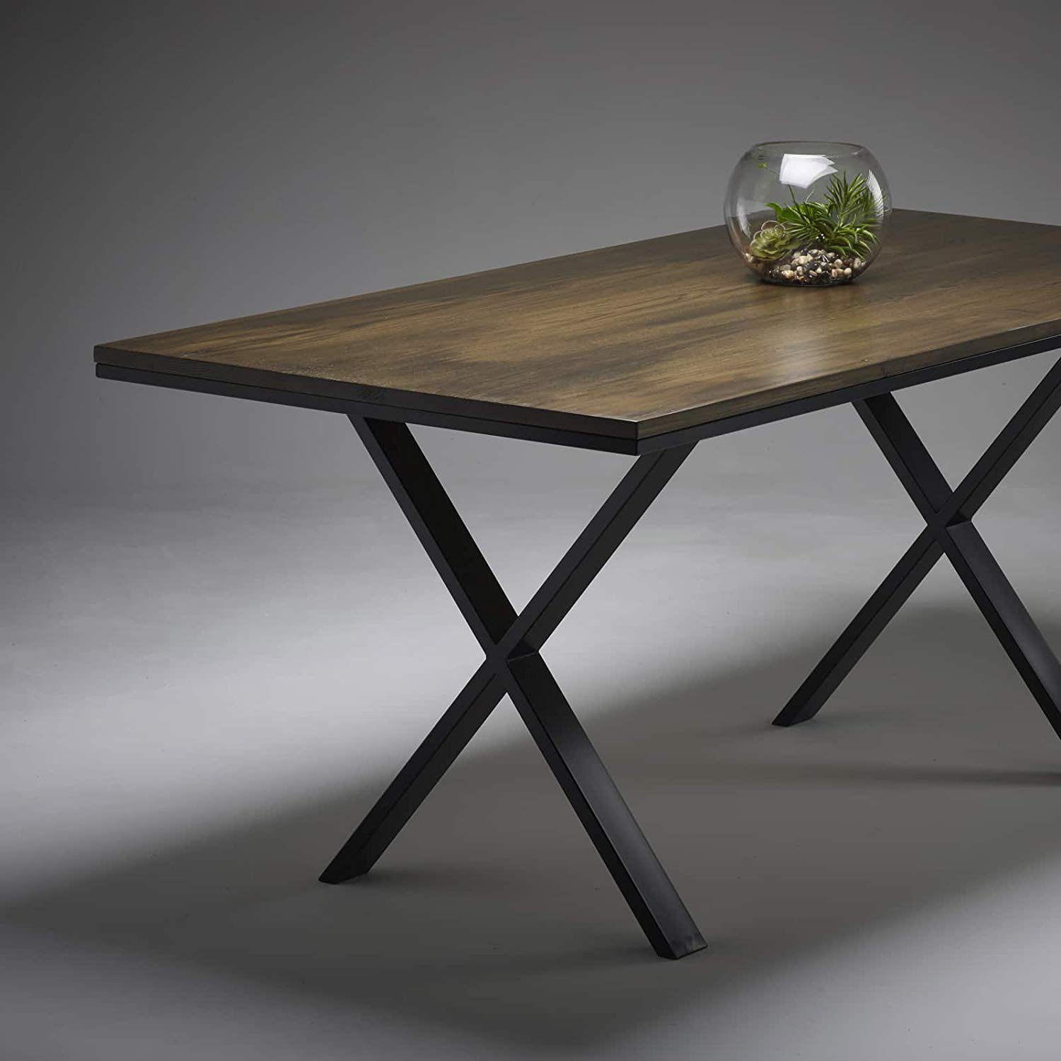 Nisorpa X Shaped Metal Table Legs Solid Steel Industrial Dining Table