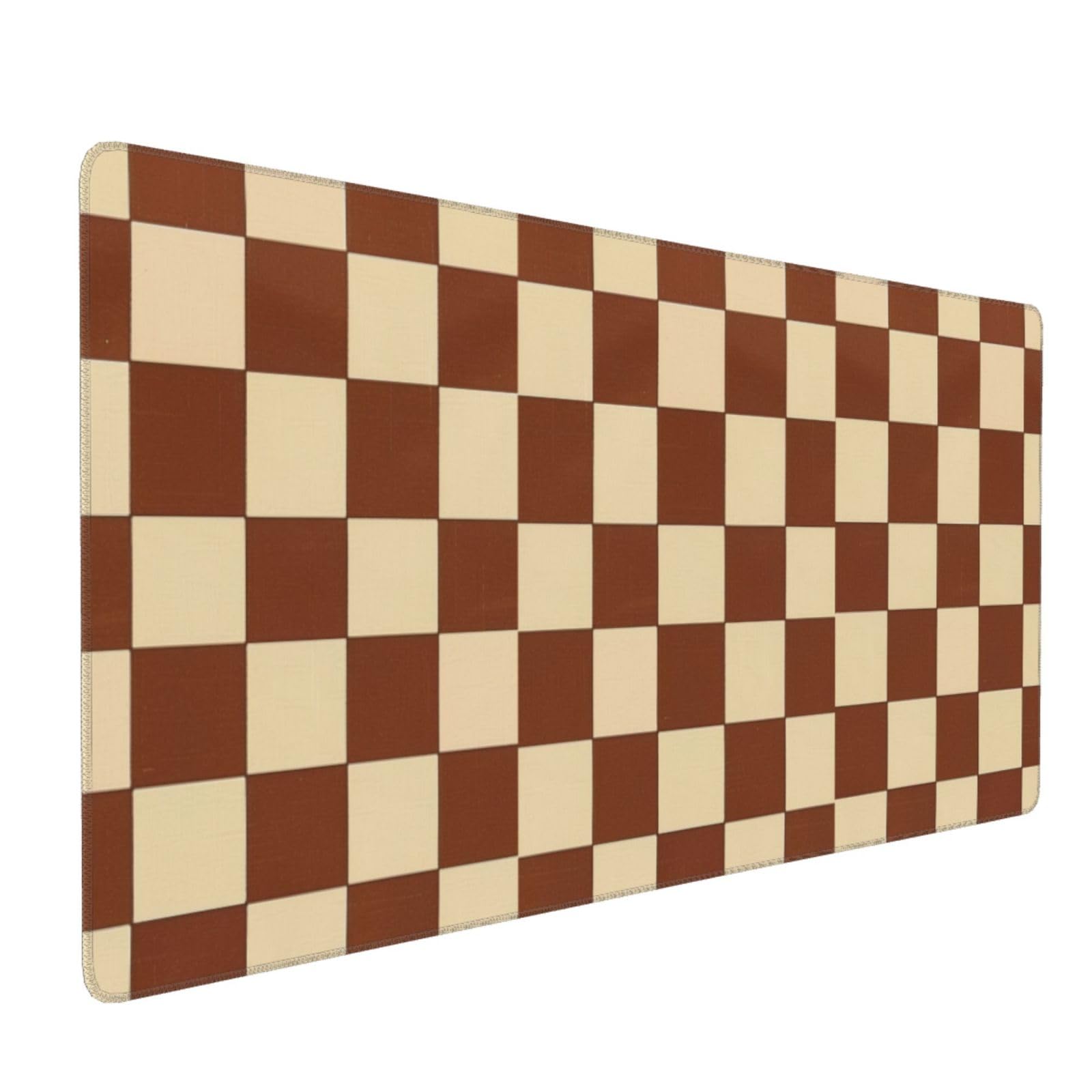 DJYQBFA Brown Beige Checkered Mouse Pad Large Desk Mat for Keyboard and Mouse Non-Slip Gaming Mousepad Office Desk Accessories for Computer