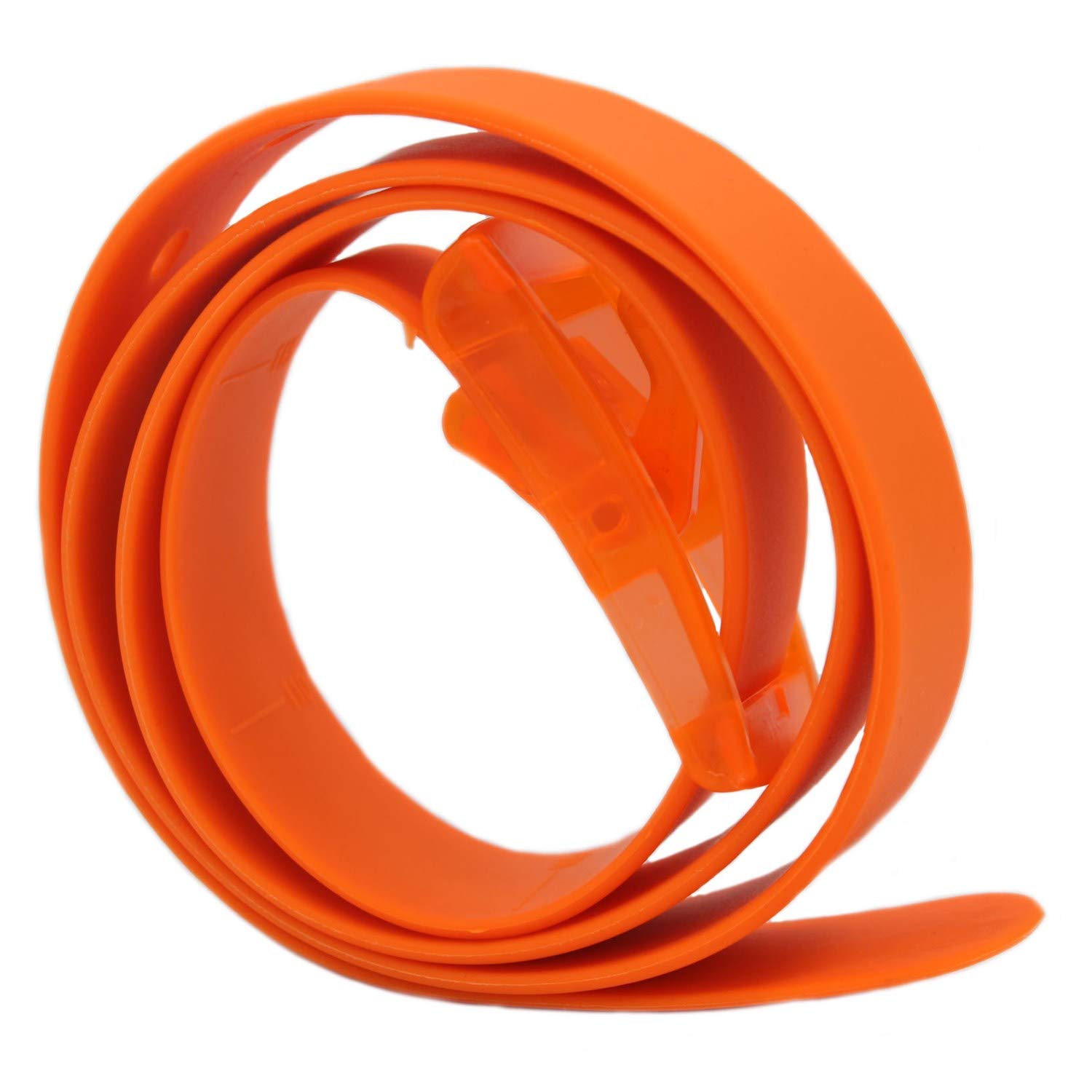 MESHIKAIER Candy Color Unisex Adjustable Rubber Silicone Belt with Plastic Buckle (Orange)