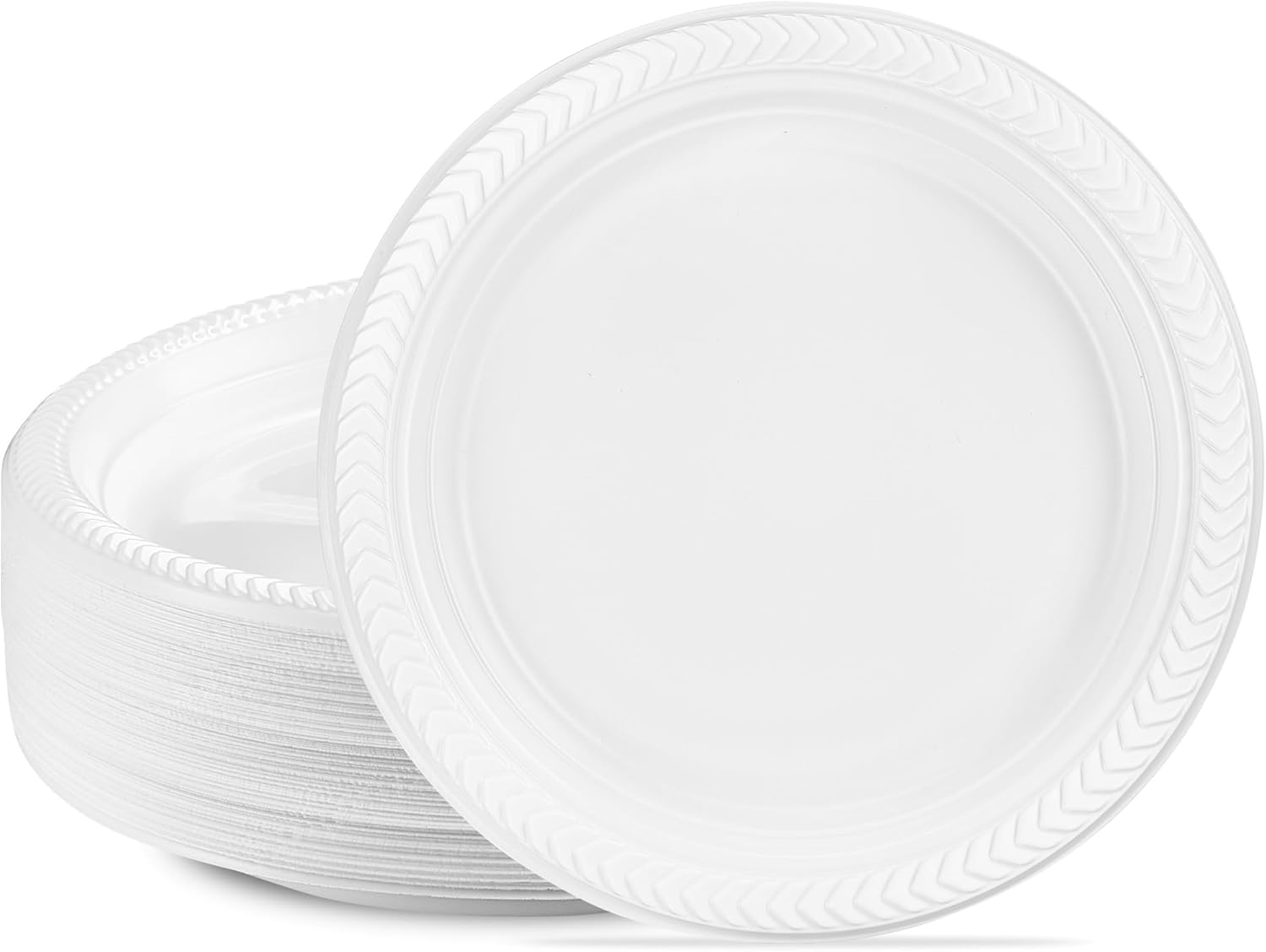 Comprar PLASTICPRO 200 PCS White Plastic Round 9 Inch Plastic Plates