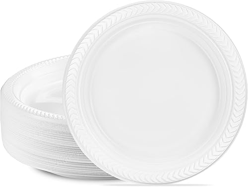 Miniatura 8 de PLASTICPRO 100 cuencos de plástico blancos de 5 onzas, platos ligeros de calidad premium, desechables, pequeños cuencos de plástico para aperitivos