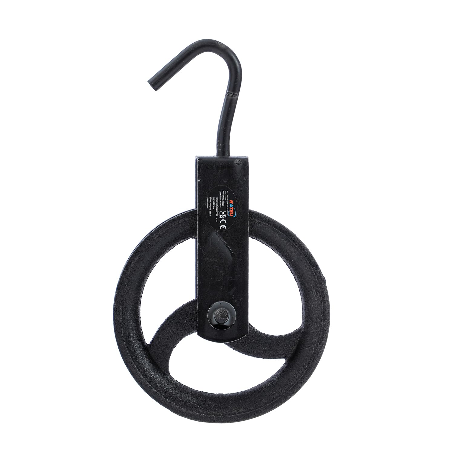 KATSU Tools Gin Wheel 180mm with Swivel Hook Hand Wheel Rope Pulley Block Scaffolding Lifting Crane 182125