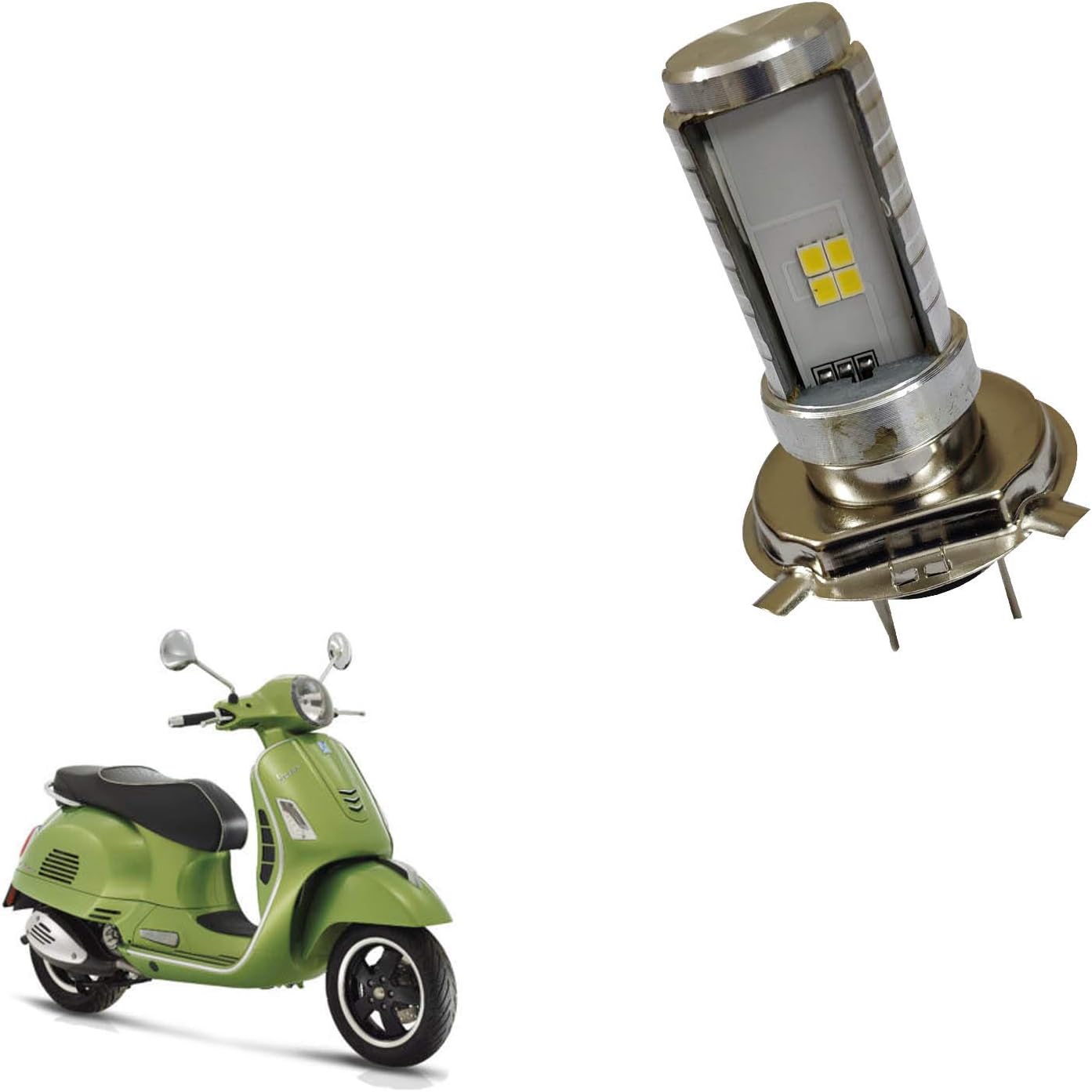 Kandid Bike Headlight H8 Projector Light For Piaggio Vespa