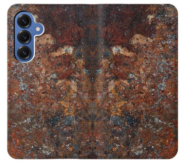 Étui Samsung Galaxy S25 à clapet graphique texture acier rouille unique