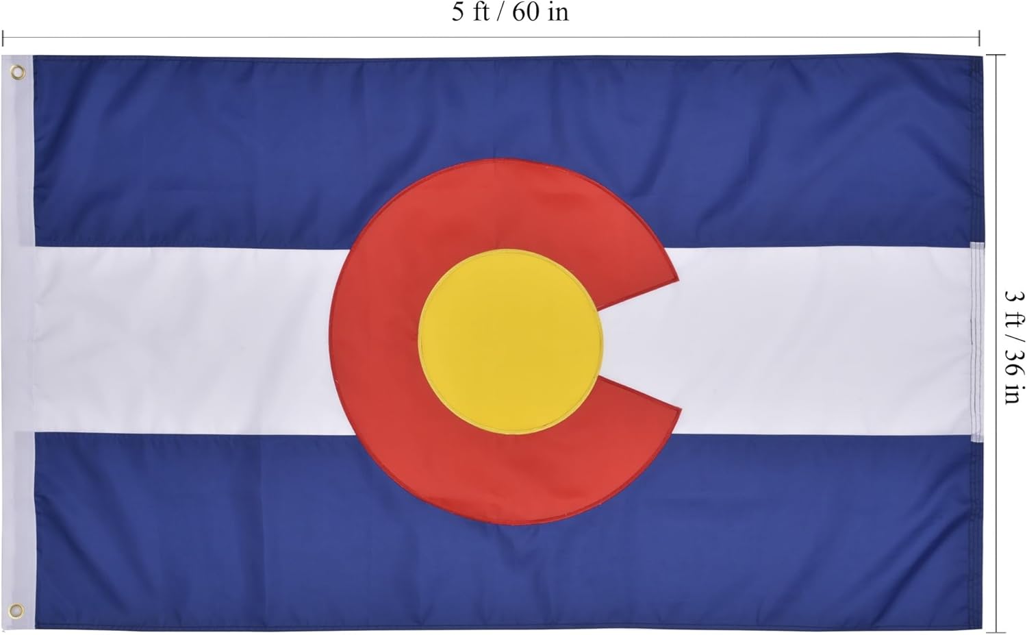Colorado State Flag 3x5 Ft Deluxe Full Embroidered Premium Polyester Durable CO Outside Flag with Sewn Stripes and Brass Grommets for Indoor/Outdoor - Image 9