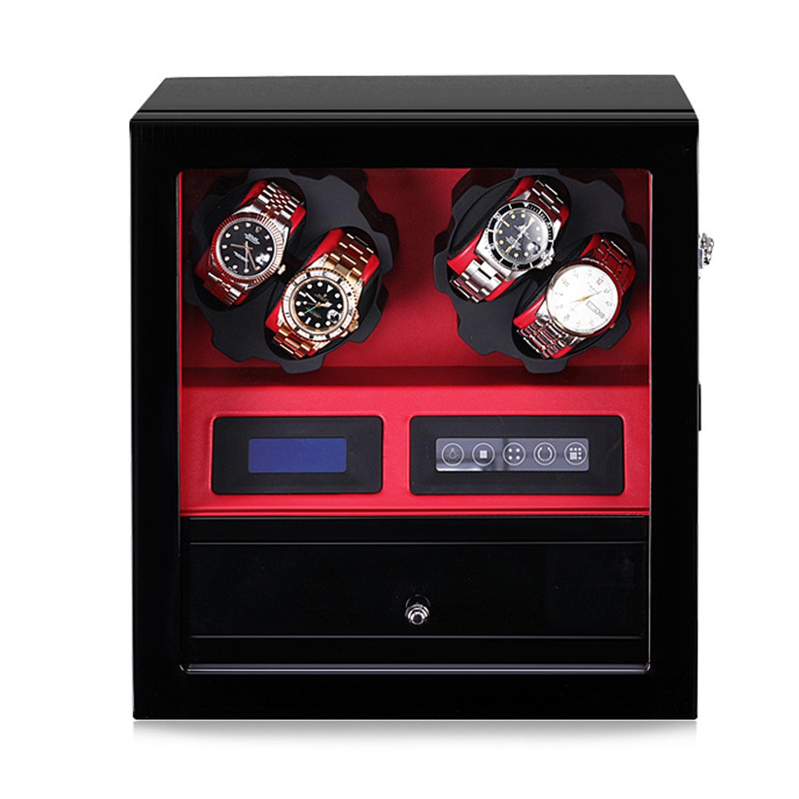 WMYYZYQ Watch Winder Watch Winders Automatic Mechanical Watch Shaker Vertical Smart Winding Box Silent Motor Watch Rotating Device Multi-Slot Watch Storage Case Organiz,B-A