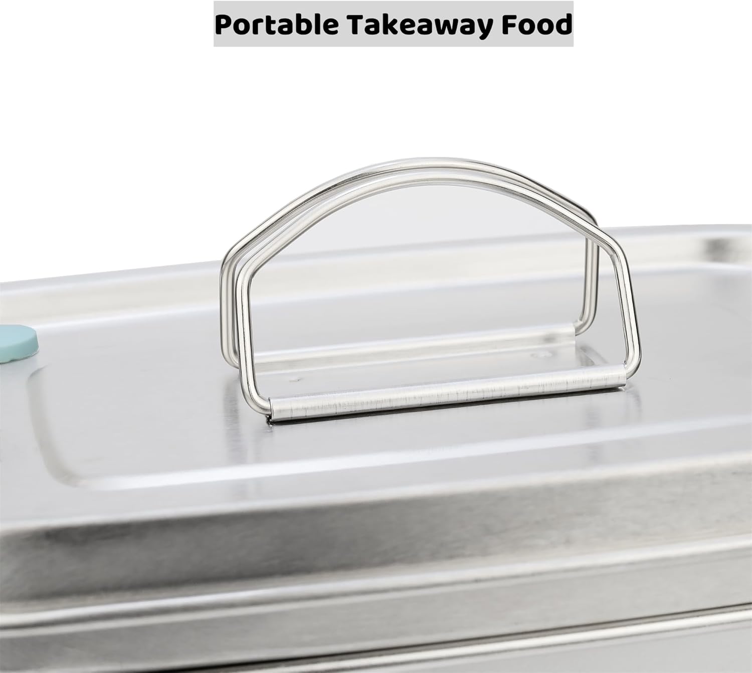 Stainless Steel Bento Box Lunch Containers - Metal Meal Prep Container with Air Vent Includes Stainless Steel Spoon & Fork - Leak-Proof, Double Layer, Microwave-Safe, 1.5 L (50.7 fl oz) - Image 7