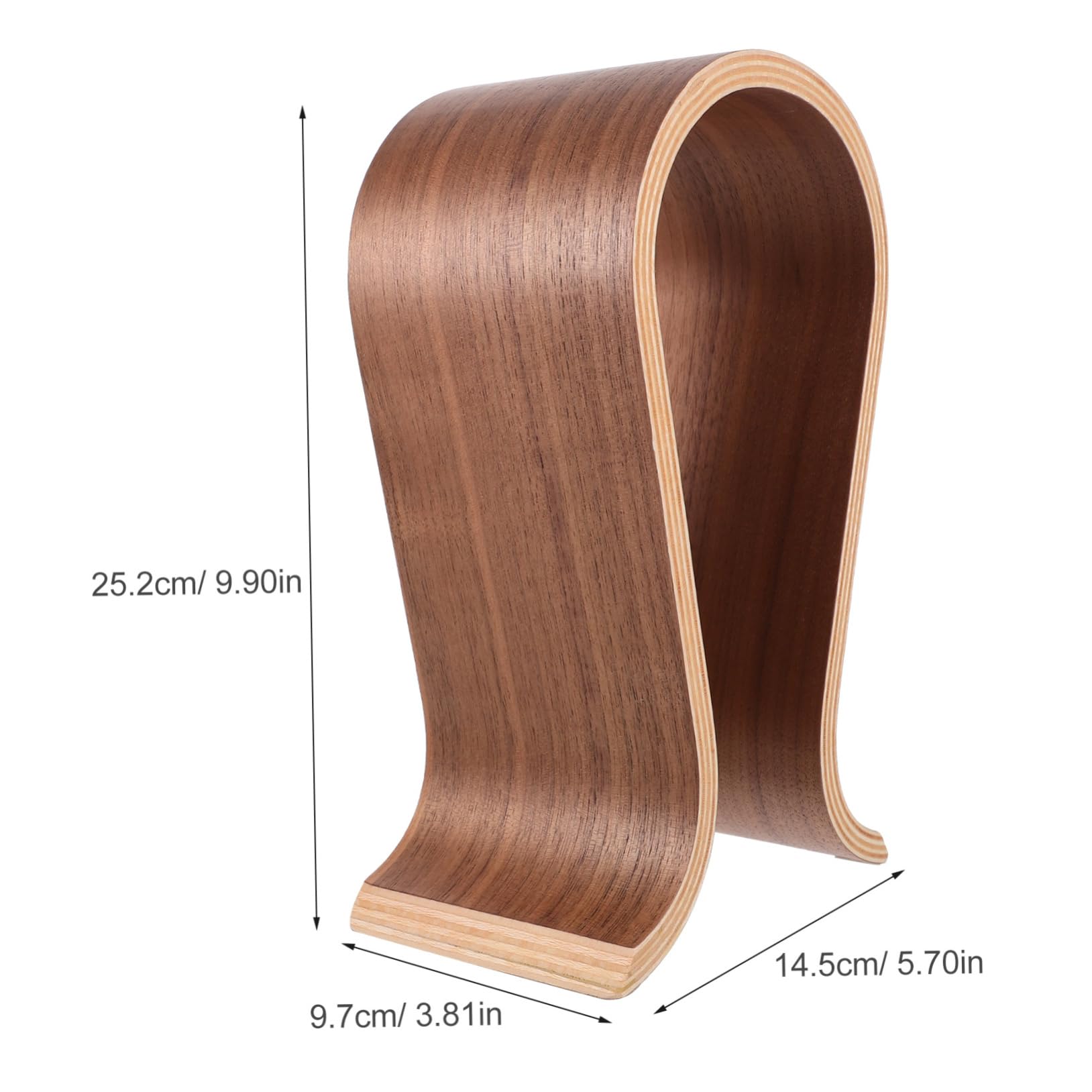 Homoyoyo Soporte De Auriculares De Madera Natural Soporte para Escritorio Exhibidor De Auriculares Diseño Sencillo y Compacto Almacenamiento Resistente y Duradero