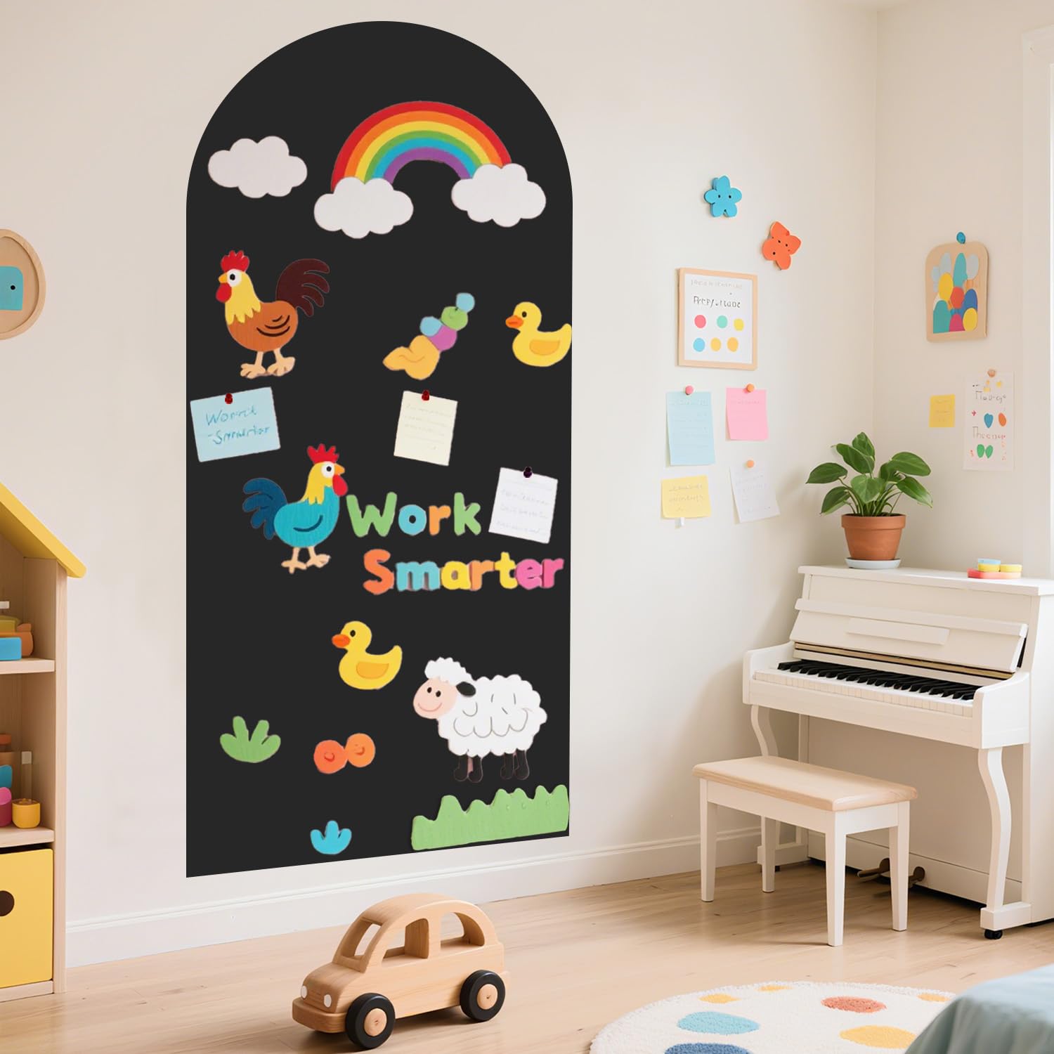 FOTSHARER Magnetic Wall Decal 100x45 CM Upgraded Magnetic Chalkboard for Wall Black Magnet Board for Wall with Letters for Office