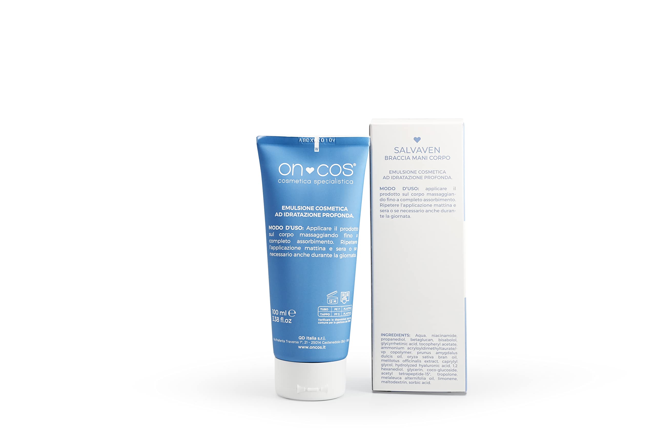 ONCOS - Salvaven Braccia Mani Corpo 100 ml Cosmetica Oncologica che Dona Sollievo alle Vene, Idrata, Protegge e Mantiene Integra la Pelle