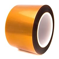 Vista 26 de Bertech cinta adhesiva de doble cara de poliamida, 4 mil de grosor con centro de 3 pulgadas, Ambar, 1