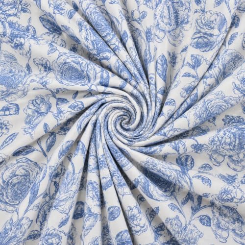 Image of THEA Double Bedsheet Set| 100% Cotton Like Soft Fabric | Microfiber Double Bedsheet for Double Bed (90 X 100 inches) with 2 Pillow covers,Bluebell Garden