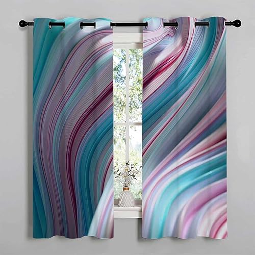 Cortinas de ventana de bahía, coloridas cortinas abstractas modernas para puerta, cortinas para Ventanas de Cuarto 72 pulgadas de ancho por 72