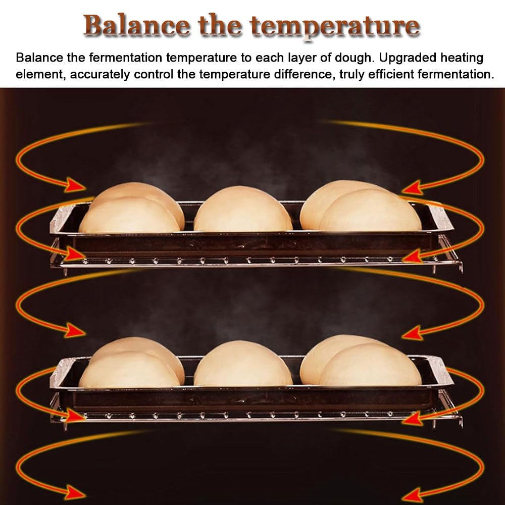 Qiang Machine à Lever La Pâte électrique 40l,Chambre De Pousse Boulangerie,Température Réglable 20 à 50°c,Contrôle Automatique De L'humidité,Fermentation Uniforme,pour Maison