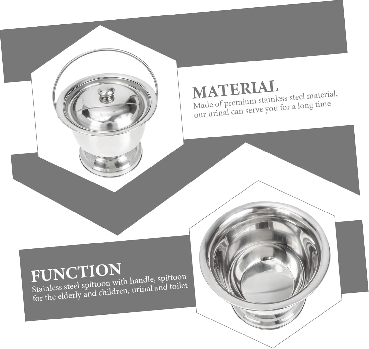 Stainless Steel Urinal with Handle and Lid for Adults and Boy Girl Portable Pee Bottle for Travel Hospital Camping and Emergencies and Easy to Carry