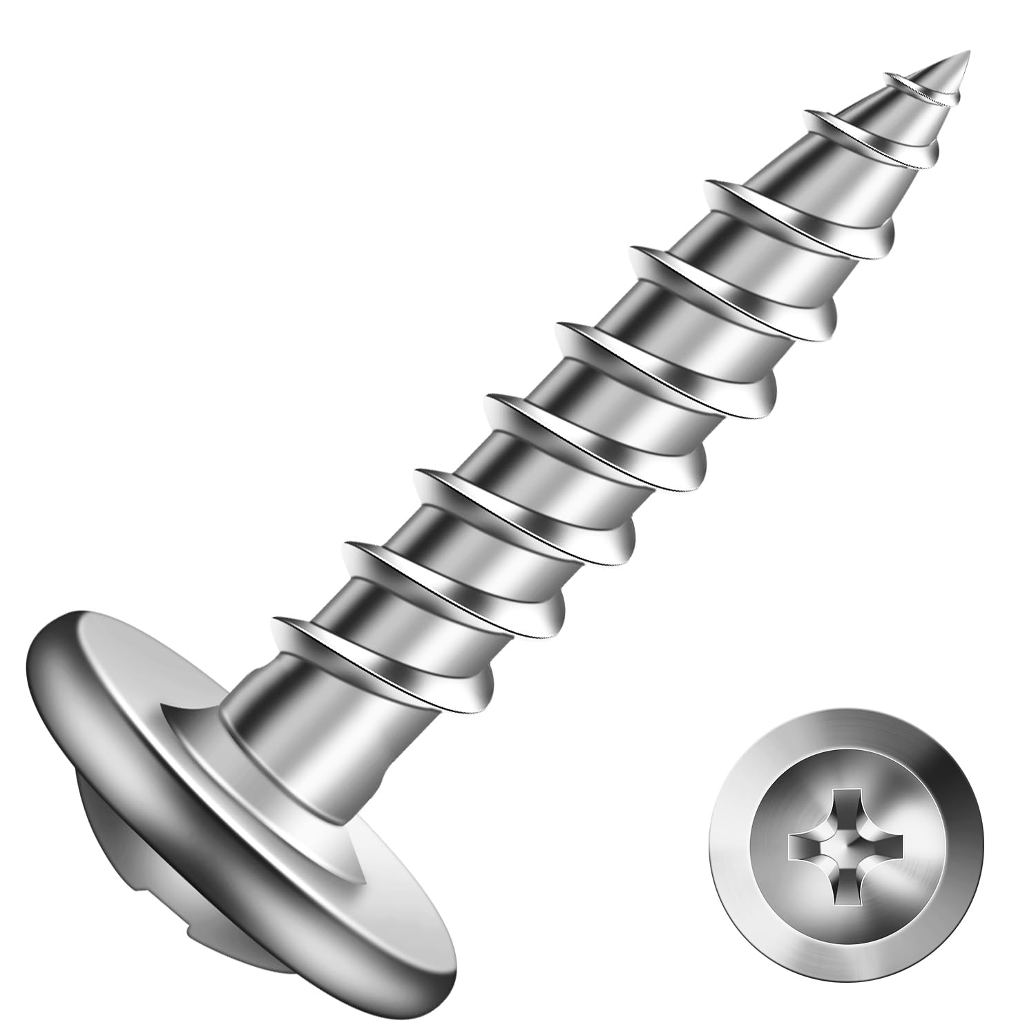 Photo 1 of #8 x 3/4" Wood Screw 100Pcs 410 Stainless Steel Standard Thread Truss Head Fast Self Tapping by SG TZH