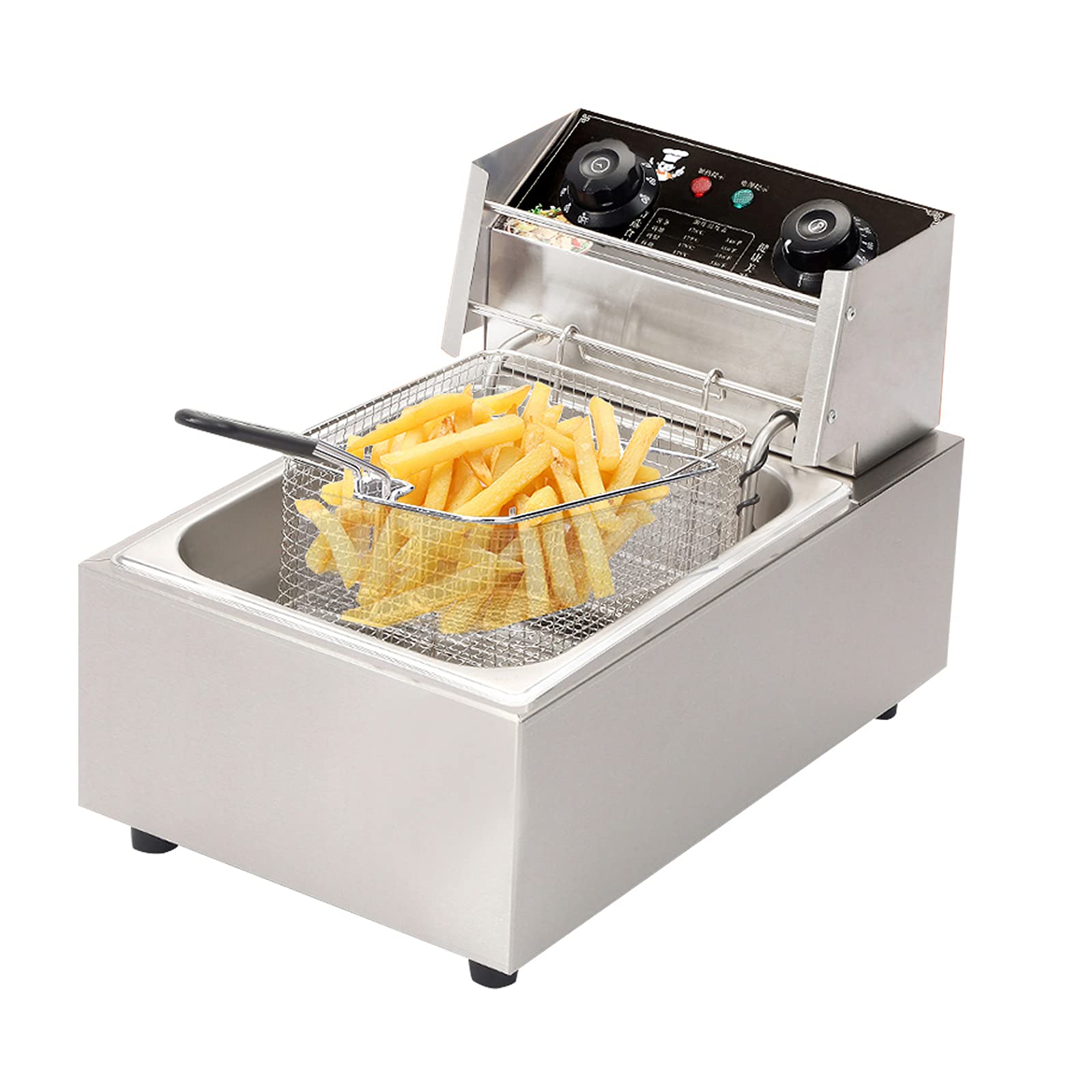 Friggitrice elettrica a forza, professionale da banco ad alta capacità da 10L/20L, con funzione di controllo della temperatura e della cottura, per uso forzato e domestico