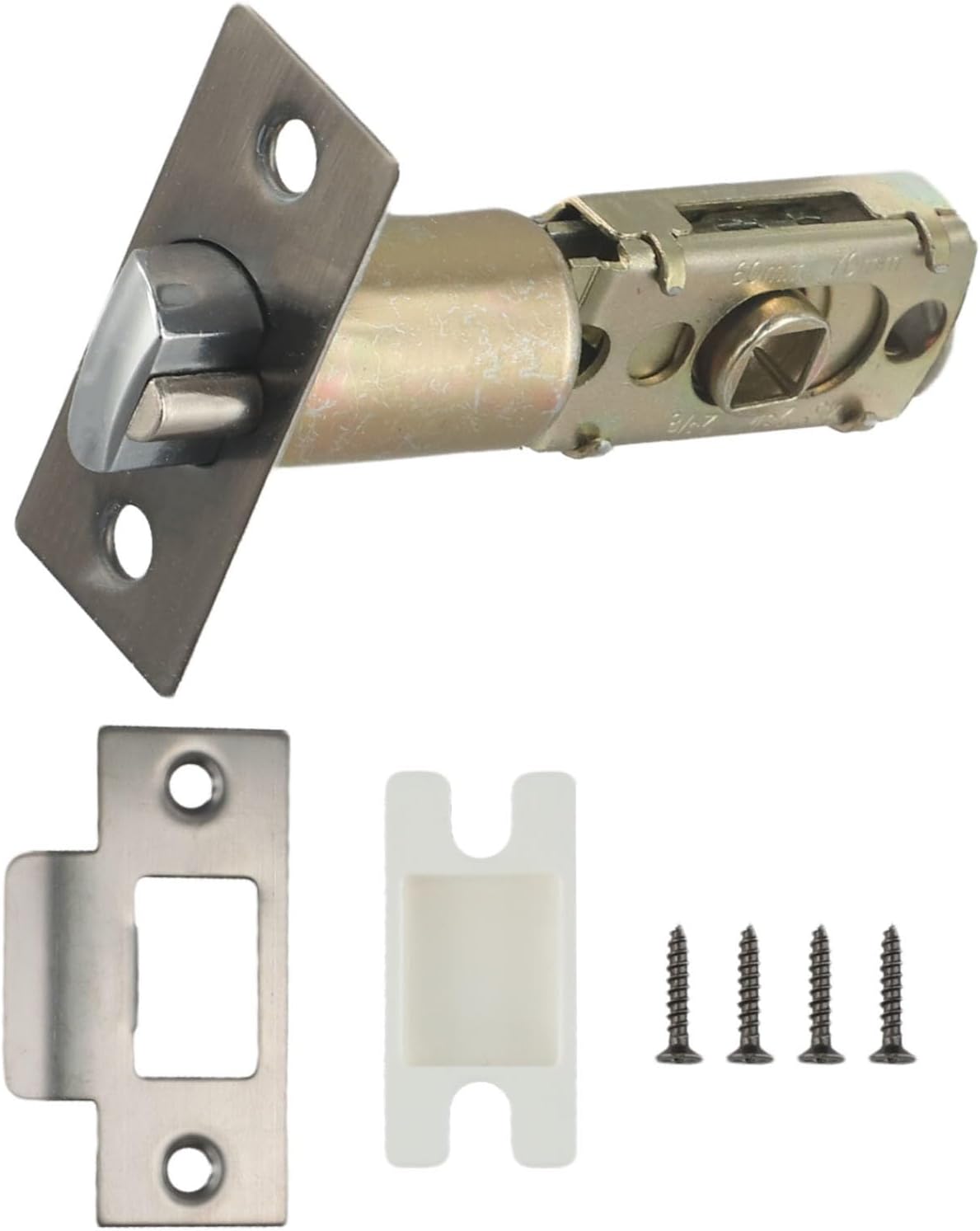 Adjustable Tubular Latch for Mortice Locks, Interior Door Security, Fire Rated, Easy Installation (Silver-ET)