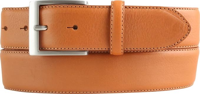 Handgemaakte turkooizen leren riem voor heren – brede vintage bruine riem met bronzen gesp - België