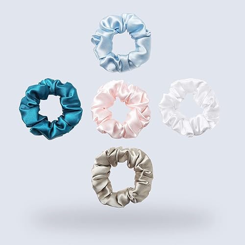 Miniatura 1 de ZIMASILK 22 Momme - Juego de coleteros de seda de morera 100% pura para mujer, para el cuidado del cabello, apto para el cabello y lujoso conjunto