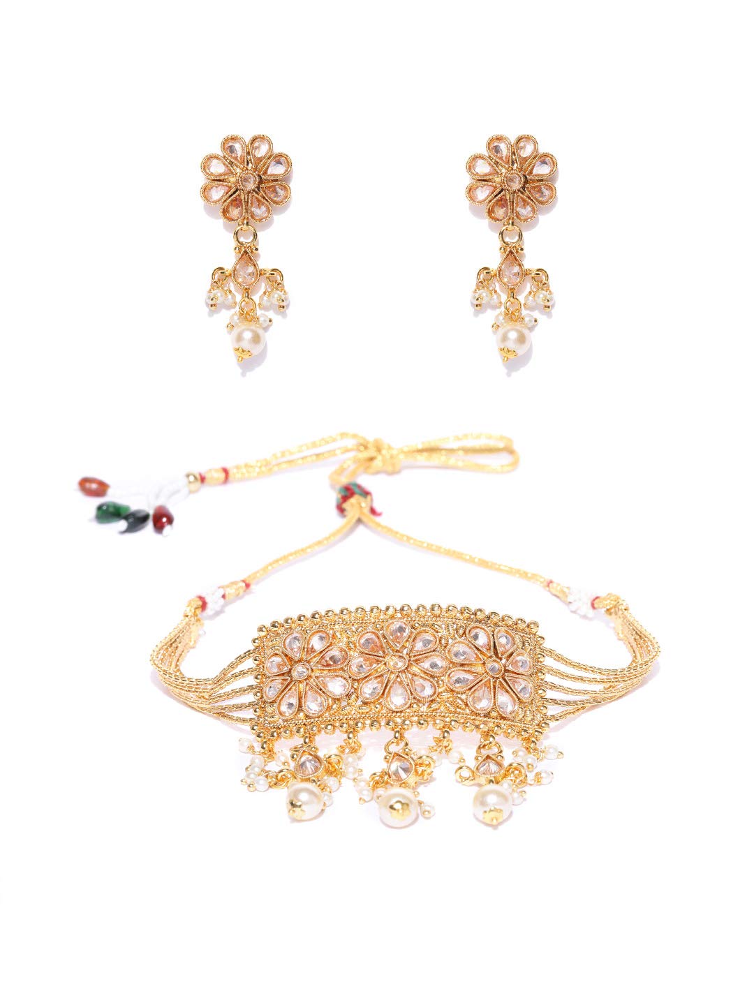 Priyaasi Gold-Plated Choker Necklace Set With Earrings For Women And Girls (B082KZ8LRB) Amazon Price History, Amazon Price Tracker