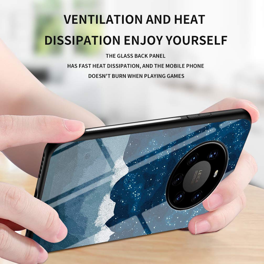 FMPCUON Cover per Huawei P smart 2021/Y7a Custodia con 2 x Pellicola Vetro Temperato +2 x Protezione Fotocamera, Grado Militare 360 Anello Supporto TPU Bumper Antiurto per, Nero