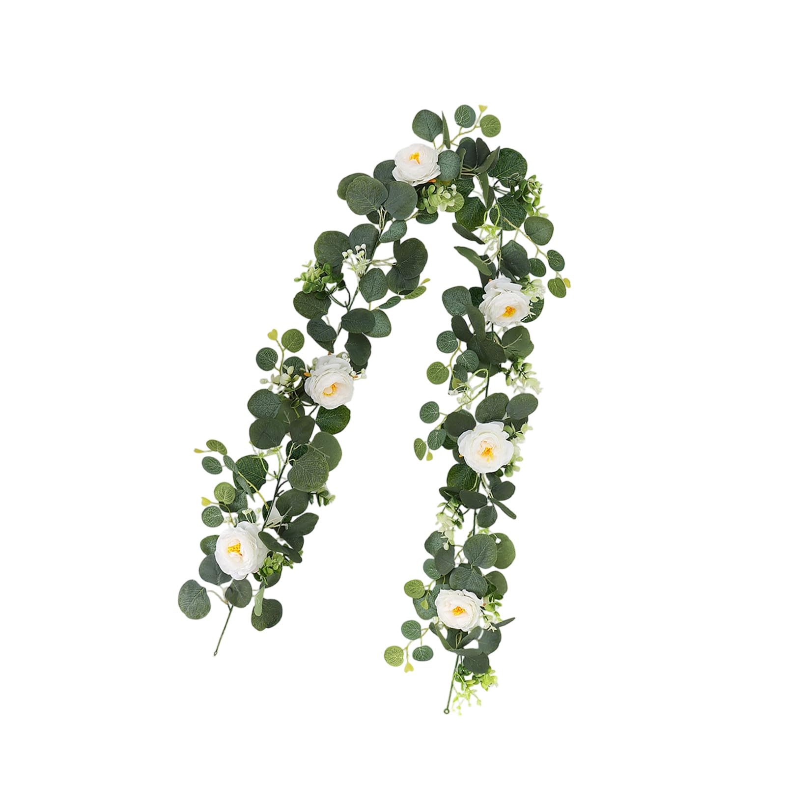 carotoe Faux Green Vine Artificial Flower Bendable Sunproof Artificial Plant Garland for Porch Basket Outdoor Garden Wedding Decoration Wedding Wreath