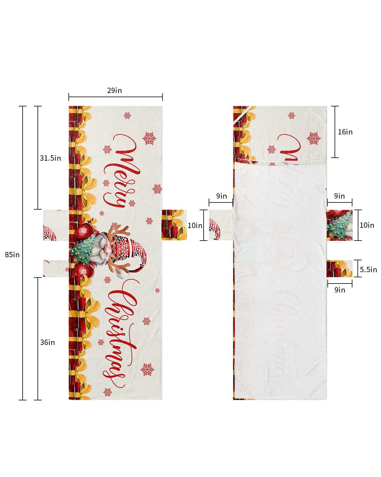 Xmas Gnomes, Beach Lounge Chair Towel Cover, Soft Chaise Lounge Towel with Side Pockets Patio Pool Chairs Cover for Beach/Pool Sunbathing 29x85 Red Merry Christmas Snowflake Deer Horn