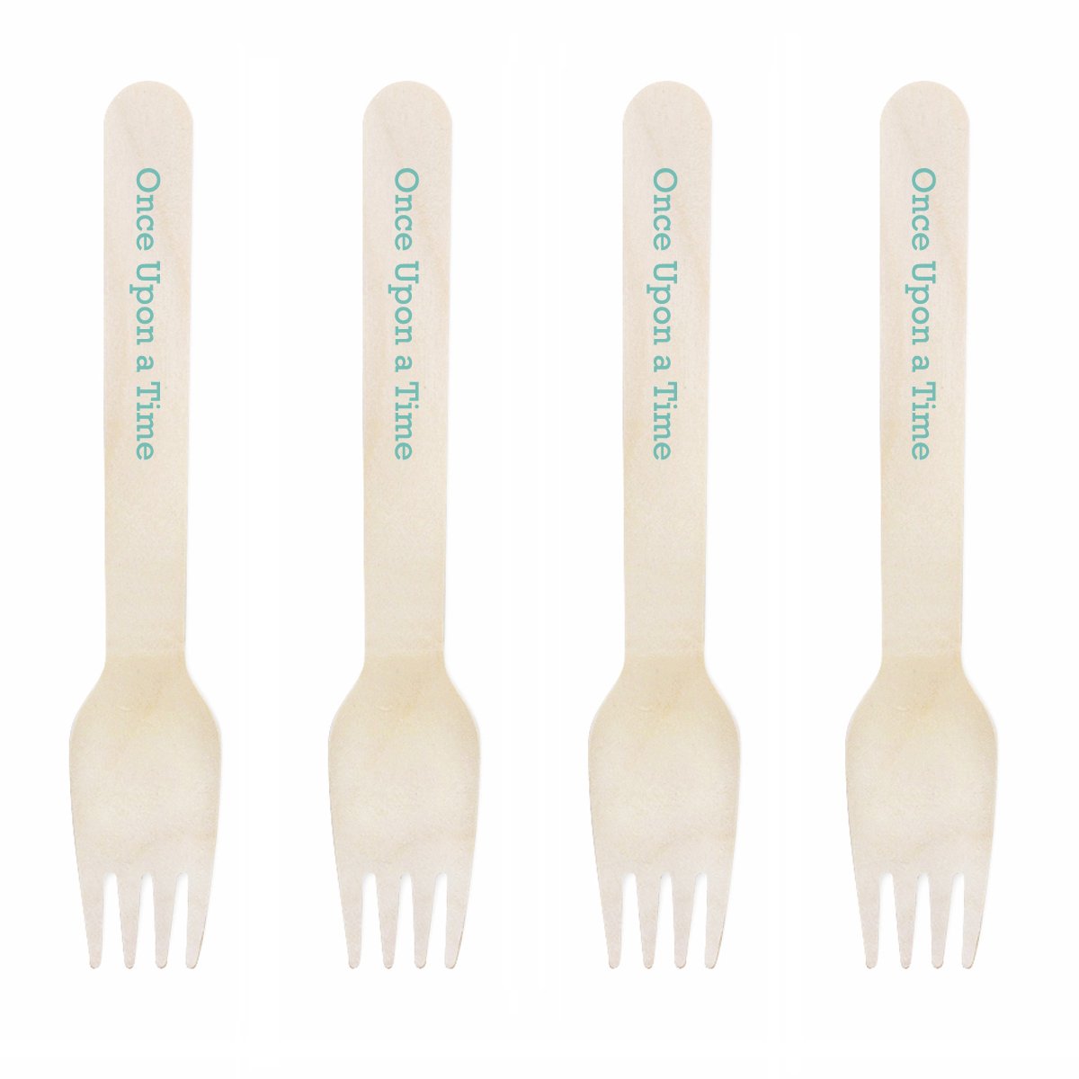 Dress My Cupcake Natural Wood Candy 100-Pack Buffet Forks DIY Kit, Once Upon a Time, Diamond Blue