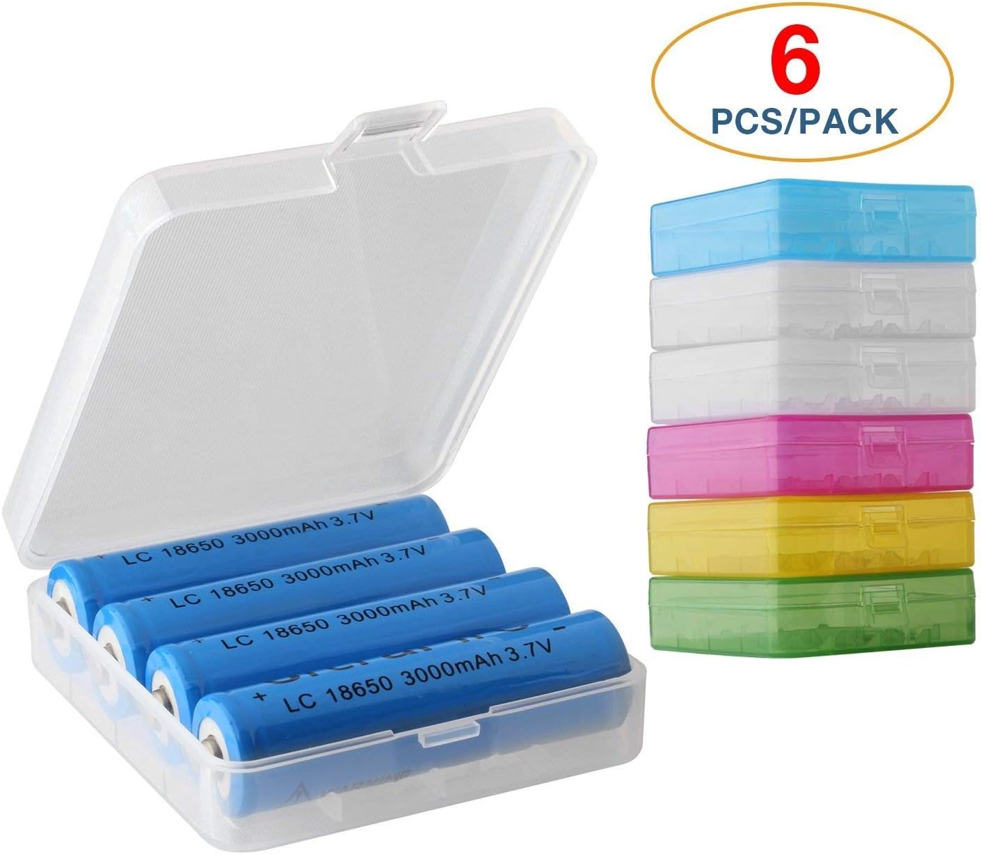 100pcs Storage Case Householder Battery Organizer Multi-color (18650 Battery)