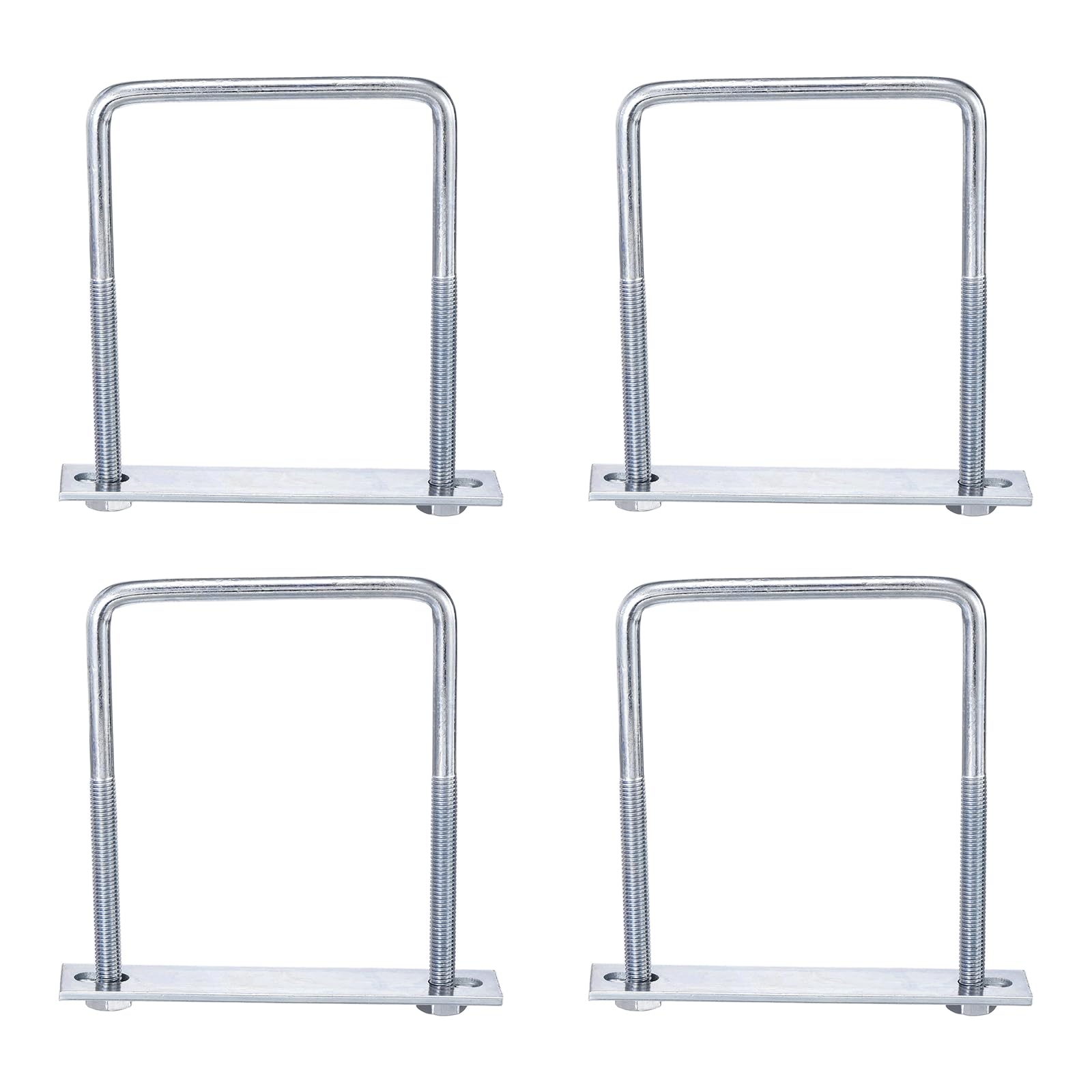 sourcing map 4Pcs Leaf Spring Clamp Kit M8 Square U-Bolts Clamp Fits Leaf Springs Up to 93mm Wide Locks Leaf Springs with Screws for Better Control of Axle Torque Trailer Truck Boat 130mm L