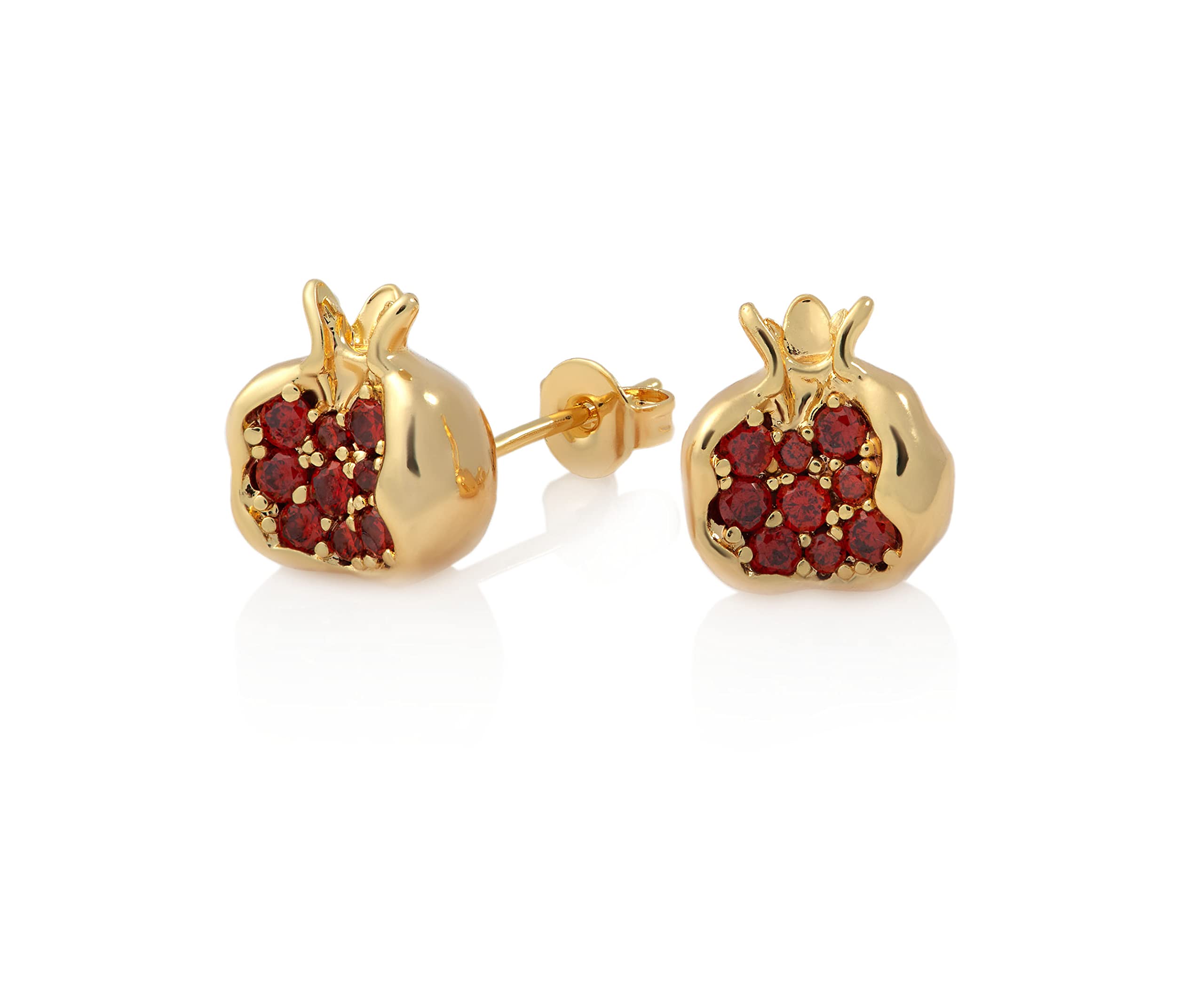 GLORIS Ohrringe "Granat" mit Zirkonen 18K vergoldet. Granata