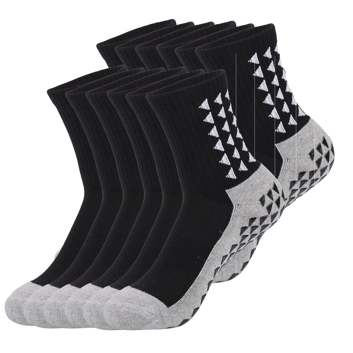 Lot de 12 paires de chaussettes de cheville avec coussin, chaussettes de sport en coton anti-ampoules pour homme et femme, noir, 12 paires noires, 3-5