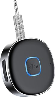 LAICOMEIN Bluetooth 5.3 AUX Receiver 3.5mm Adapter for Car Stereo, Home Speakers, Headphones - 16H Battery, Dual Pairing, Hands-Free Calls