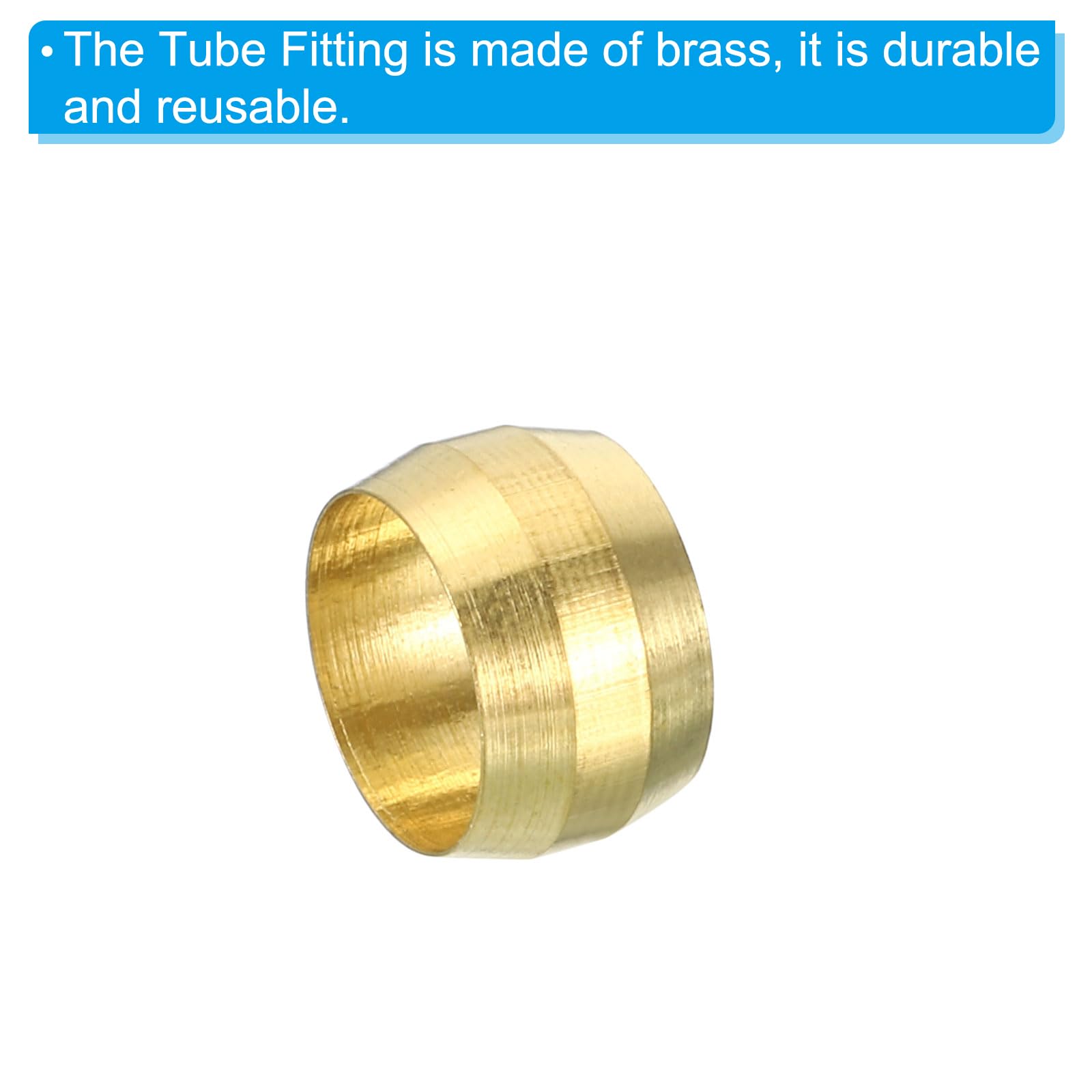 Snapklik.com : 10mm Tube OD Brass Compression Sleeves Ferrules 60Pcs ...