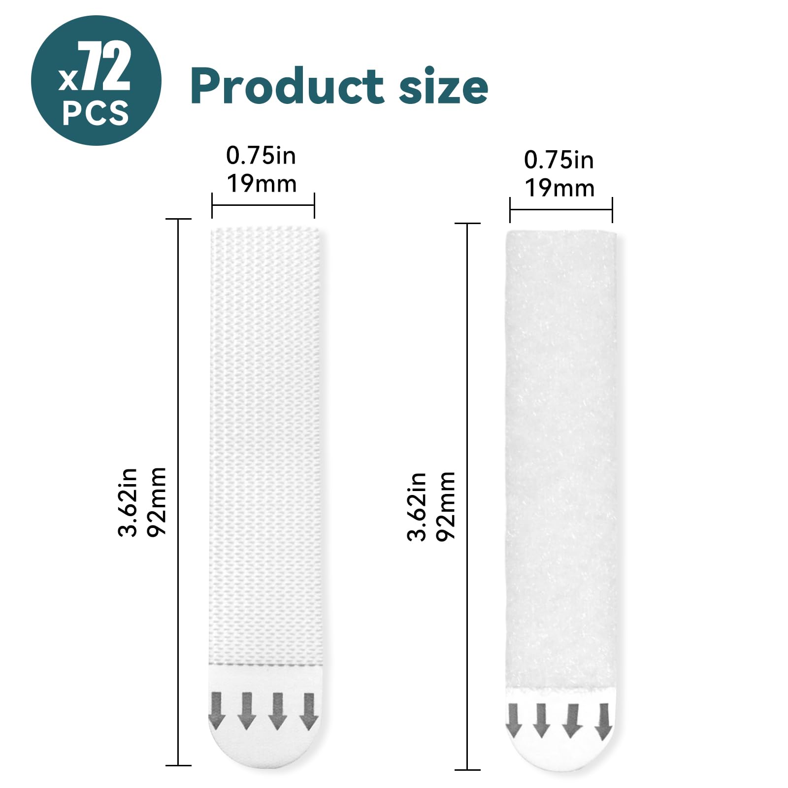 36 Pairs (72 Strips) Picture Hanging Strips, 93 X 19mm Heavy Duty