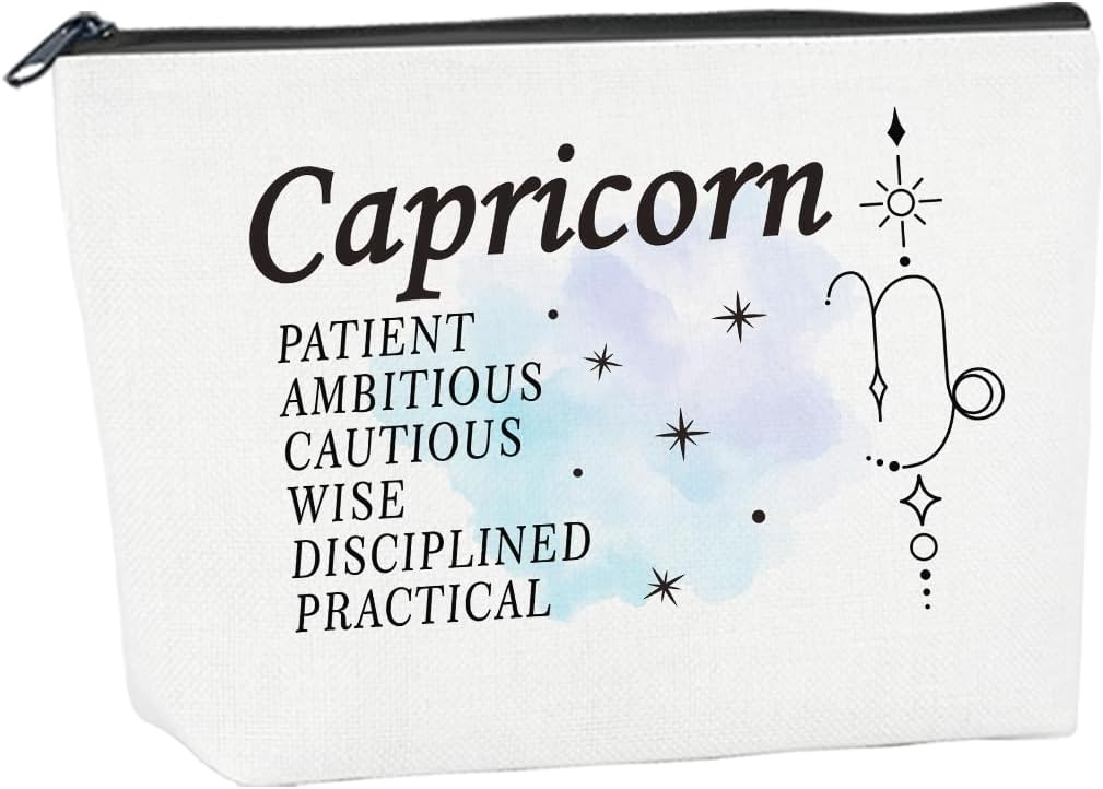 Women Gifts for Birthday Mother's Day Make Up Bags for Women Capricorn Makeup Bag Astronomy Constellations Witchy Gifts Cosmetic Bags for Coworkers Friends (1 Pcs)