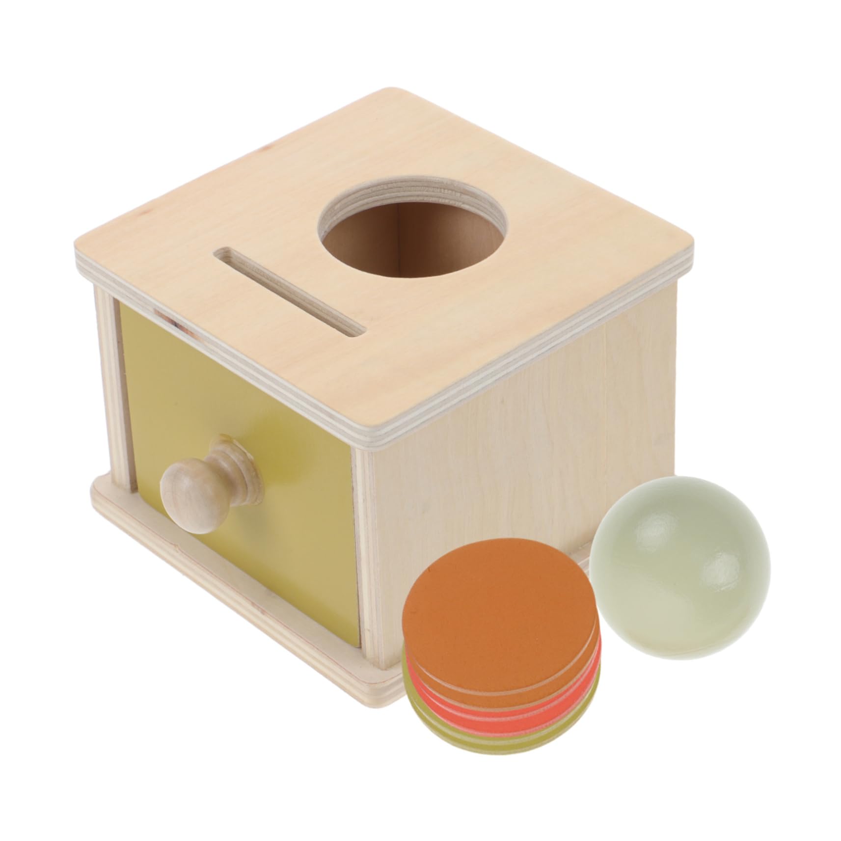 Toyvian Wooden Baby Coin Toy Drawer Box with Object Permanence Learning Feature for Toddlers and Kids Educational Montessori Toy without Burr, Suitable for Preschool Development
