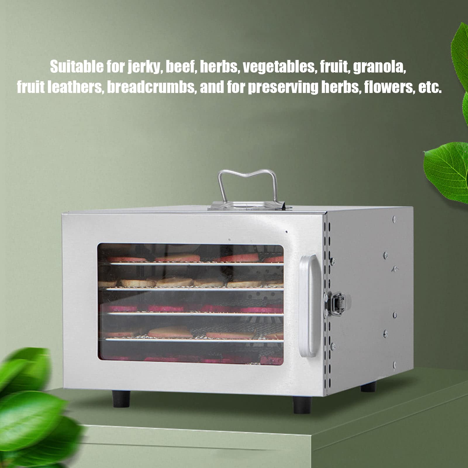 Máquina secadora deshidratadora de alimentos, 6 capas de temperatura ajustable, secador de frutas de carne seca, para verduras, cecina, especias, hierbas, flores 3