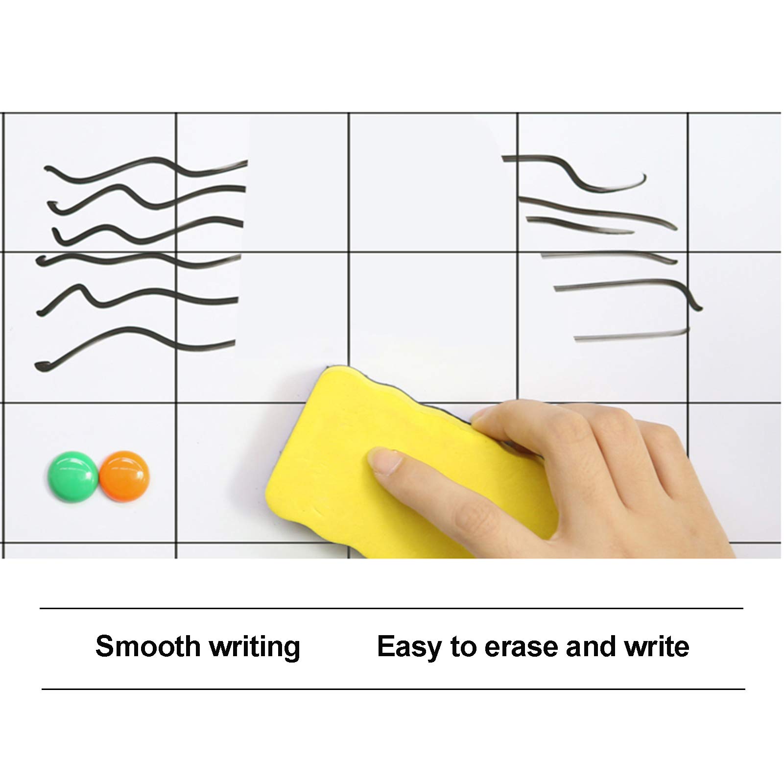 Whiteboard Tableau De Calendrier Magnétique Effaçable à Sec Tableau Blanc Mensuel Autocollant Blanc Cadre en MDF 18 "X 24" pour Enregistrement De Planification