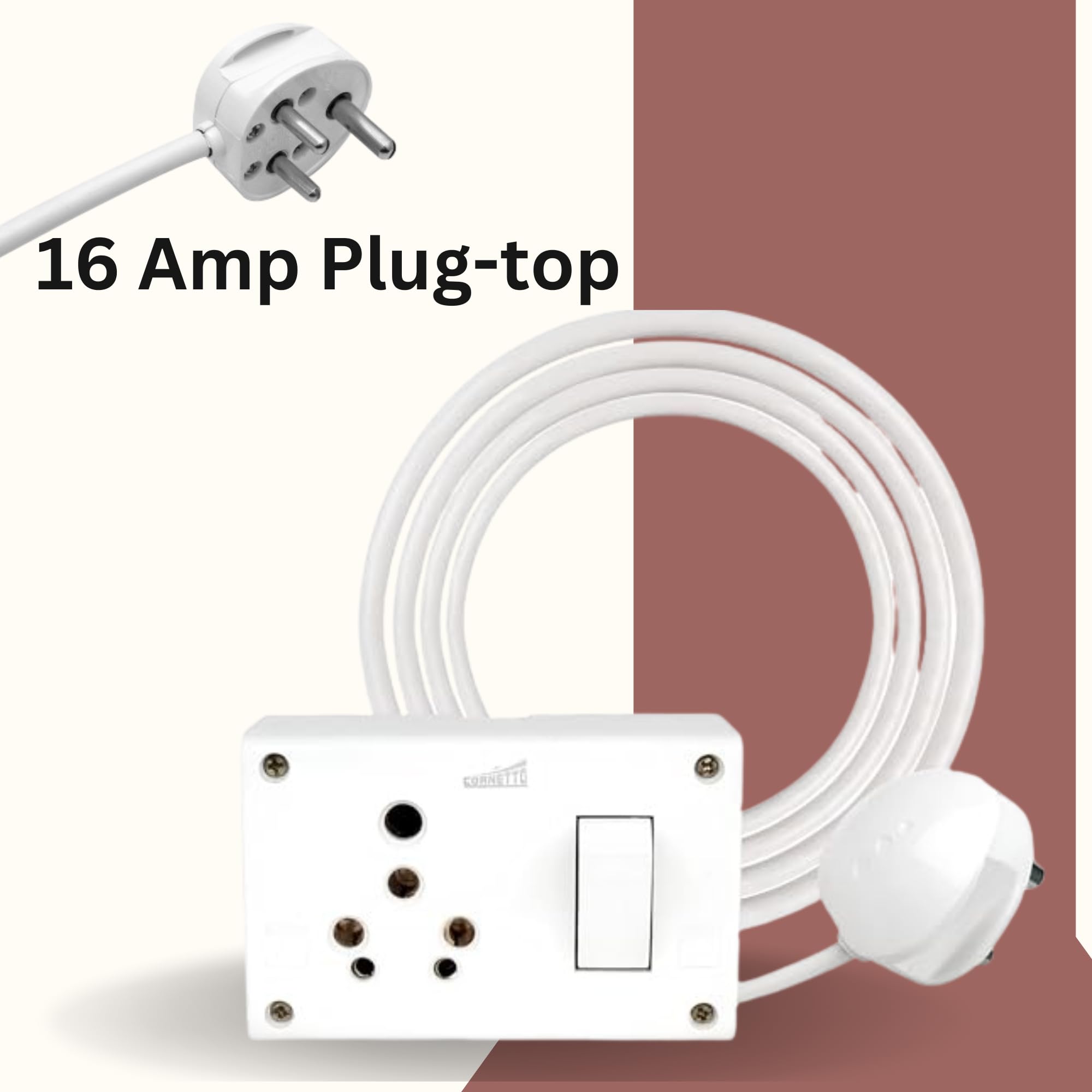 ELEGANT CASA Electric Extension Board, 6+16 Amp, 1 Socket, 3 Meter — Amazon image 3